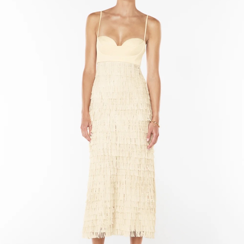 NWT Manning Cartell HIGH TOUCH FRINGE SLIP DRESS - Picture 4 of 5